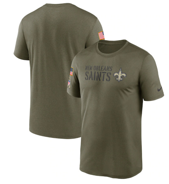Men's New Orleans Saints 2022 Olive Salute to Service Legend Team T-Shirt